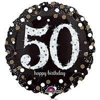Шар 45см Sparkling Birthday 50 gold