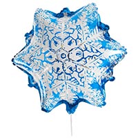 Шар фигура Снежинка узоры голубая
