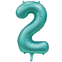 Шар цифра "2", 101см Сатин Teal