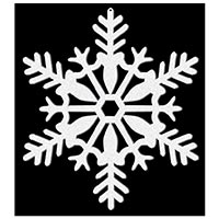 Снежинка пластик блеск белая 10см, 4 шт