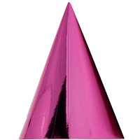 Колпаки блестящие розовые, 6 штук