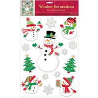 Наклейки на окно Снеговики, 14 штук