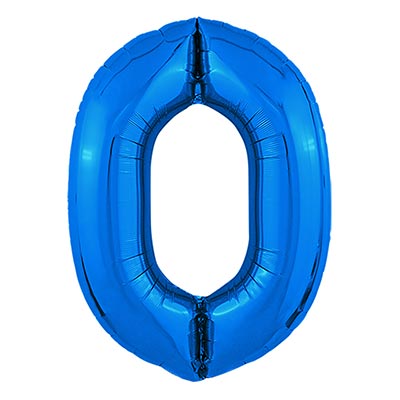 Шар цифра "0", 101см Металлик Blue