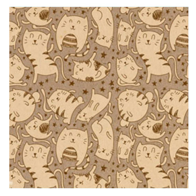 Бумага упак Крафт Котики 70х100см