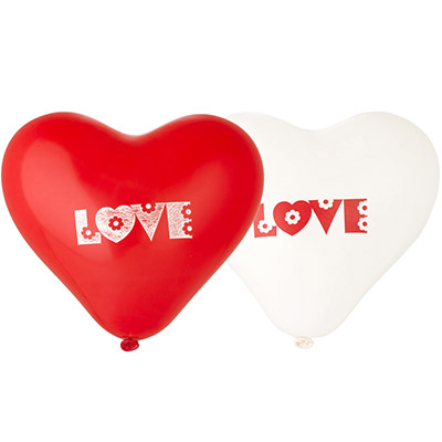 Я тебя люблю! Сердце 16&quot; красн/белое LOVE с цветами 1105-0322