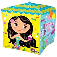 Шар 3D КУБ H. Birthday Русалки веселые