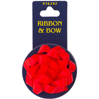 Бант звезда + Лента сатин красный