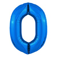 Шар цифра "0", 101см Металлик Blue