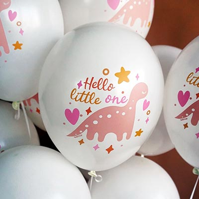 Шары 35см с рисунком Boho Динозаврик