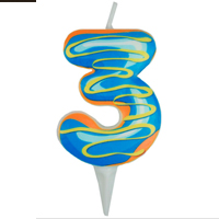 Свеча -цифра 3 Пончик 6 см