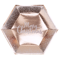 Тарелка Снегопад RoseGold XMAS 27см8шт