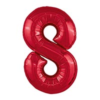 Шар цифра "8", 101см Металлик Red