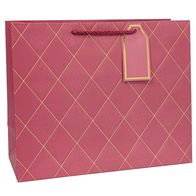 Пакет бум подар Ромбы с тис микс 32х26см