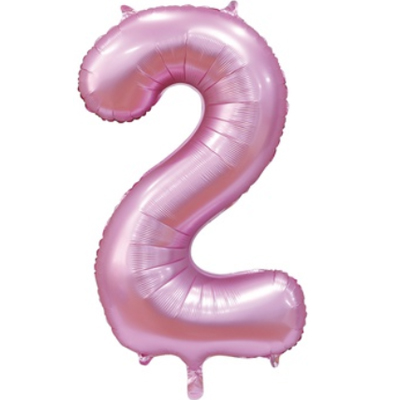 Шар цифра "2", 101см Сатин Pink