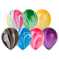 Шары 30см мрамор ассорти Весёлая Затея