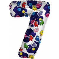 Шар цифра "7", Космонавтики, 81см