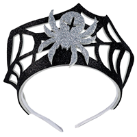 Ободок Паутина черная Паук серебро