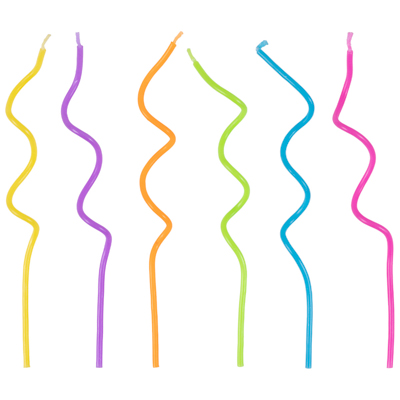 Диско Party Свечи для торта Спираль Неон 13см 12шт 1502-5278