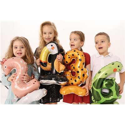 Шар цифра "0" 58см Зоопарк Сова