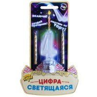 Цифра LED"4"д/торта и праздн стола+2свеч