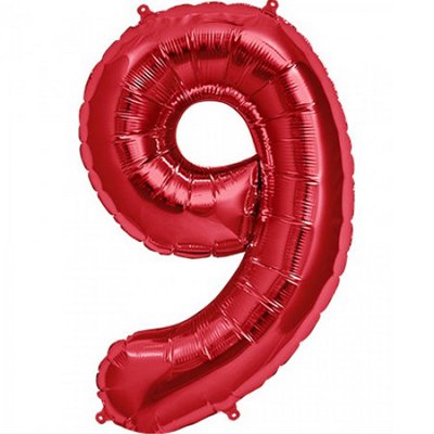 Шар фигура цифра 9 Red