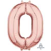 Шар фигура цифра "0", 66см Rose Gold