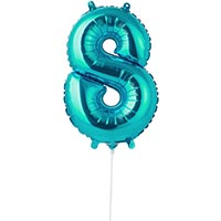 Шар цифра "8" 40см Turquoise под воздух