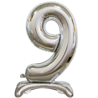 Шар цифра "9", 76см Silver под воздух