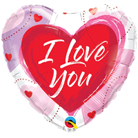 Шарик 45см Сердце ILY мрамор агат фэшн