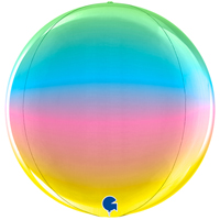 Шар 3D Сфера 38см Металлик Радуга