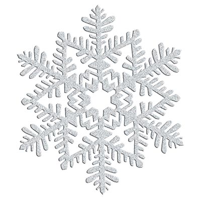 Декорации подвески Снежинка пластик блеск серебряная 16см