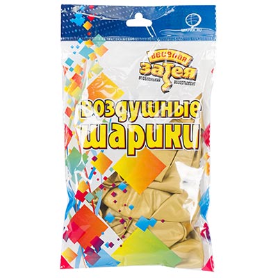 Шары 30см хром золото Весёлая Затея