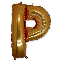 Шар БУКВА "Р", 101см Gold