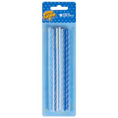 Свечи для торта Голубой Микс 17см 24шт