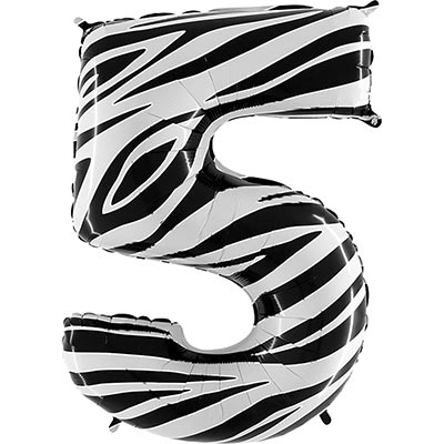 Шарики из фольги Шар цифра "5", 101см Zebra