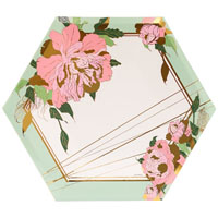 Тарелки большие фигурные Пионы, 6 штук