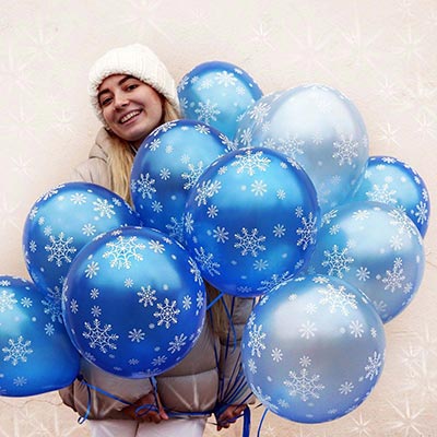 Шары блестящие 36см Снежинки