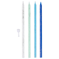 Свечи для торта Голубой Микс блеск 12шт