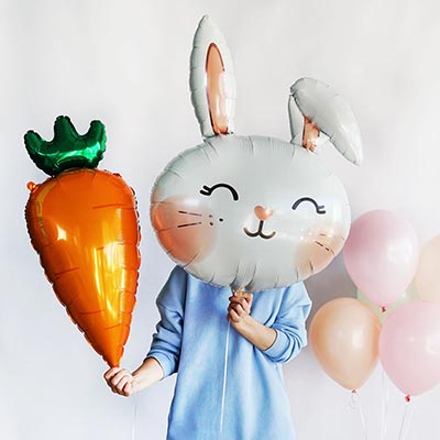 Шарики из фольги Шар 94см Заяц белый