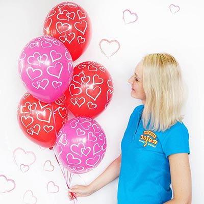 Шары 36см Сердца мел