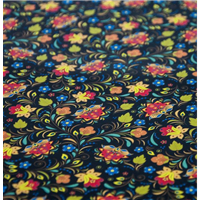 Бумага упак Цветы мелкие на черн 67х99см