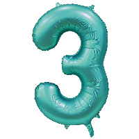 Шар цифра "3", 101см Сатин Teal