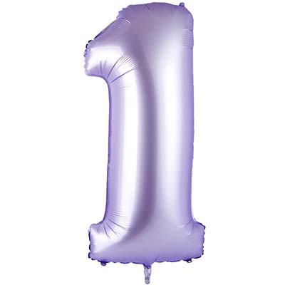 Цифры и числа Шар цифра &quot;1&quot;, 102см Сатин Lilac 1207-5742