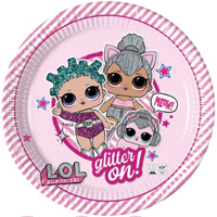 Тарелки ЭКО Куклы ЛОЛ 23см, 8шт