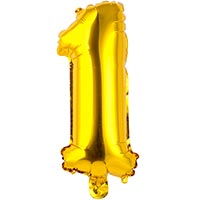 Шар цифра "1", 36см Gold