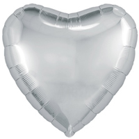 Шар сердце 76см Металлик Silver