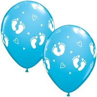 Шары 28см Пяточки детские голубые
