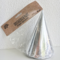 Колпаки блестящие серебряные, 6шт