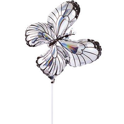 Бабочки Шар мини фигура Бабочка серебро переливы 1206-1084