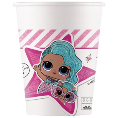 Стаканы ЭКО Куклы ЛОЛ 8шт